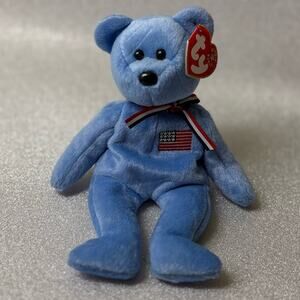 TY Beanie Baby “America” – 9/11 Red Cross Charity Bear (Hang Tag Attached!)